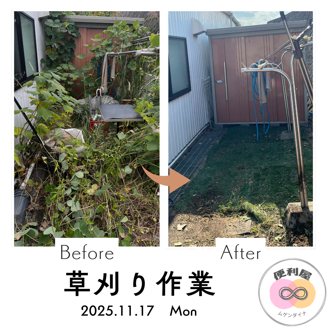 草刈り作業　beforeafter
